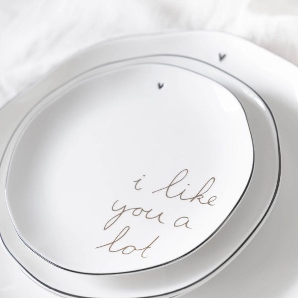 Cake Plate White/i like you a lot 16 cm