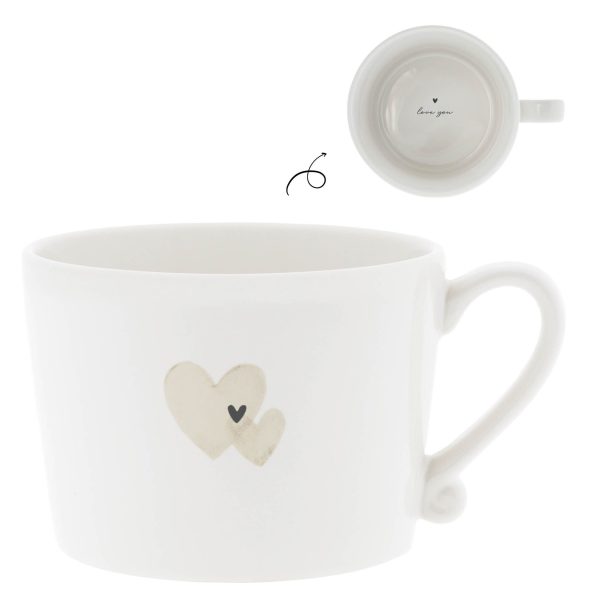 Tasse/Cup White/2 hearts together 10x8x7cm