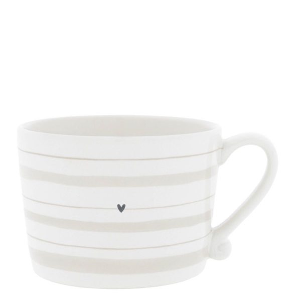 Tasse/Cup White/Watercolour Natural Stripes10x8x7cm