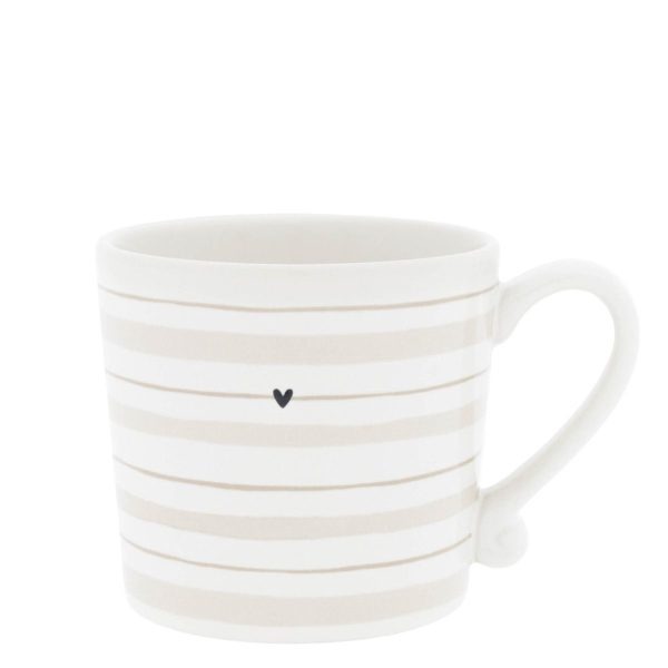 Tasse/Mug White/Watercolour Natural Stripes 8x7cm