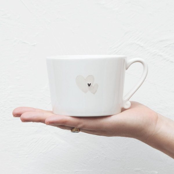 Tasse/Cup White/2 hearts together 10x8x7cm – Bild 3