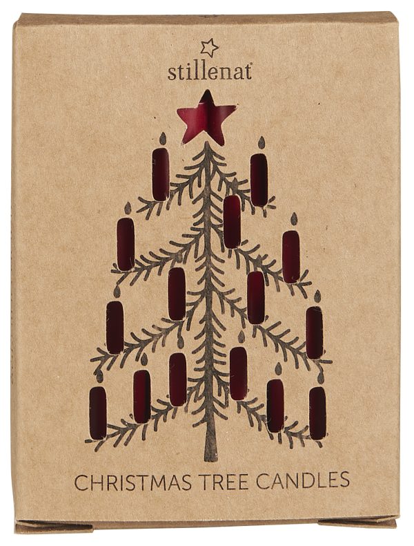 Weihnachtsschachtel mit 12 dünnen Kerzen