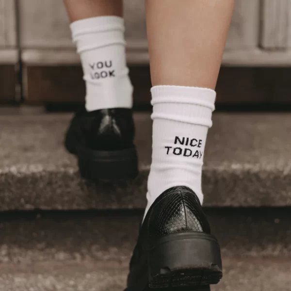 Socken weiß You Look nice today Größe 39-42
