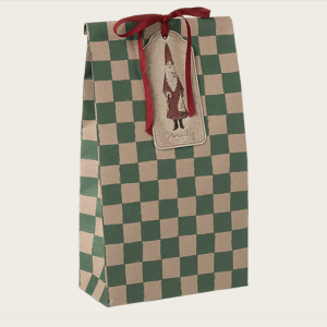 Geschenktüte, 2 ass. medium und klein - Karo - Grün
