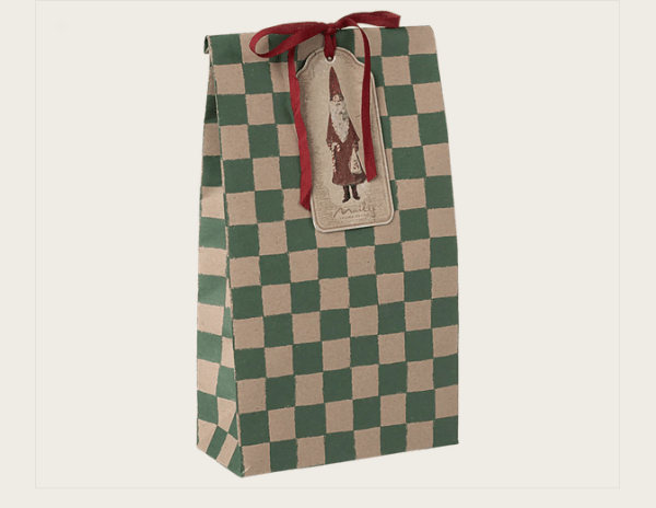 Geschenktüte, 2 ass. medium und klein - Karo - Grün