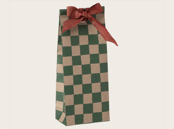 Geschenktüte, 2 ass. medium und klein - Karo - Grün – Bild 3