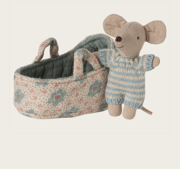 Babymaus in Tragetasche - rose + blau – Bild 9