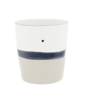 XL Becher "Natural Shape Stripe" – Weiß