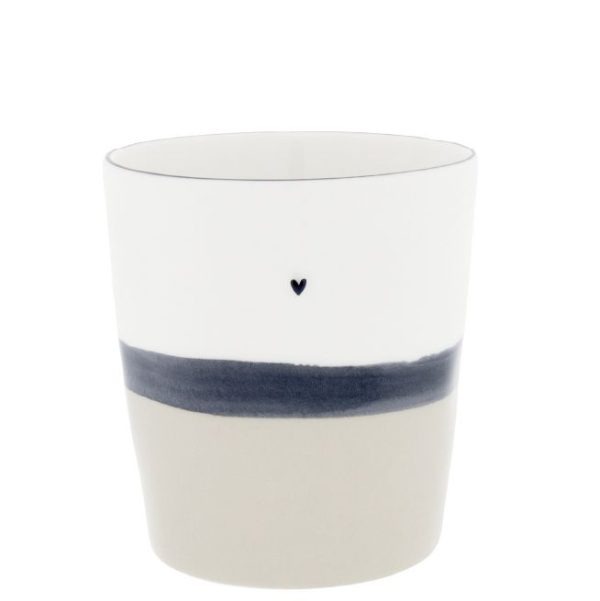 XL Becher "Natural Shape Stripe" – Weiß