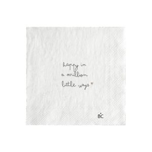 Servietten "Happy in a Million" – Weiß