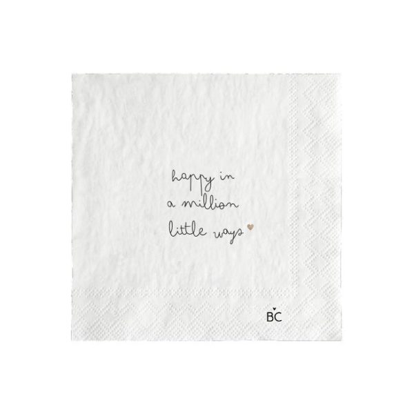 Servietten "Happy in a Million" – Weiß