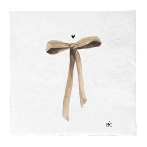 Servietten "Bow in Caramel" – Weiß