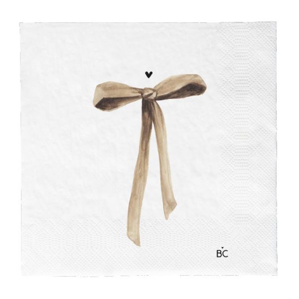 Servietten "Bow in Caramel" – Weiß