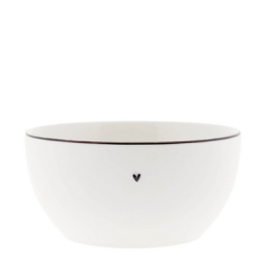 Bowl/Schale Medium White /edge Black 14 x 7 cm