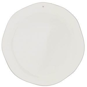 Dinner Plate/Speiseteller white/edge grey