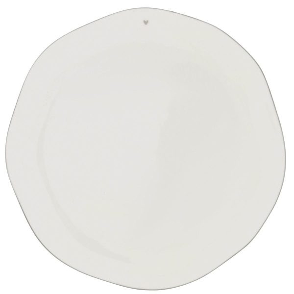 Dinner Plate/Speiseteller white/edge grey