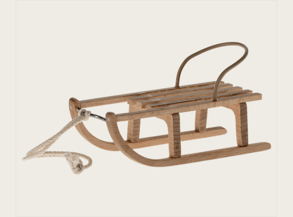Holzschlitten Maus