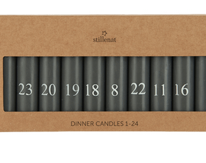 Stabkerzen 1-24-dunkelgrau mit weißen Zahlen