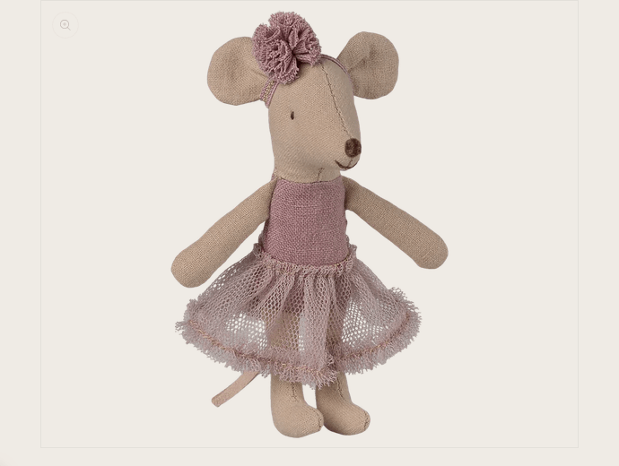 Maileg Ballerina Maus Heather Kleine Schwester mit Tütü und Stirnband