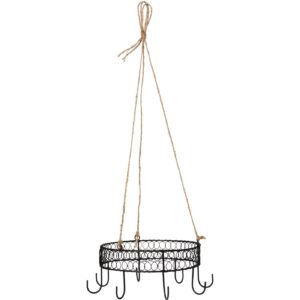 Mit einem Durchmesser von 16,4 cm und insgesamt 8 stabilen Haken bietet dieser runde Metallring unzählige Möglichkeiten, deine Lieblingsstücke stilvoll in Szene zu setzen.