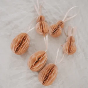Eulenschnitt Papieranhänger 6er Set oder einzeln, Ostern Peach