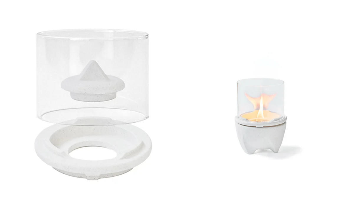 Windglas für Schmelzfeuer Indoor Albicium von Denk Keramik