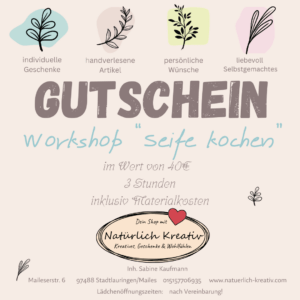 Gutschein - Workshop Seife kochen