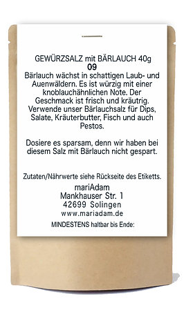 mariAdam Bärlauch-Salz „das LEBEN ist zu kurz für KNÄCKEBROT“ – Bild 3