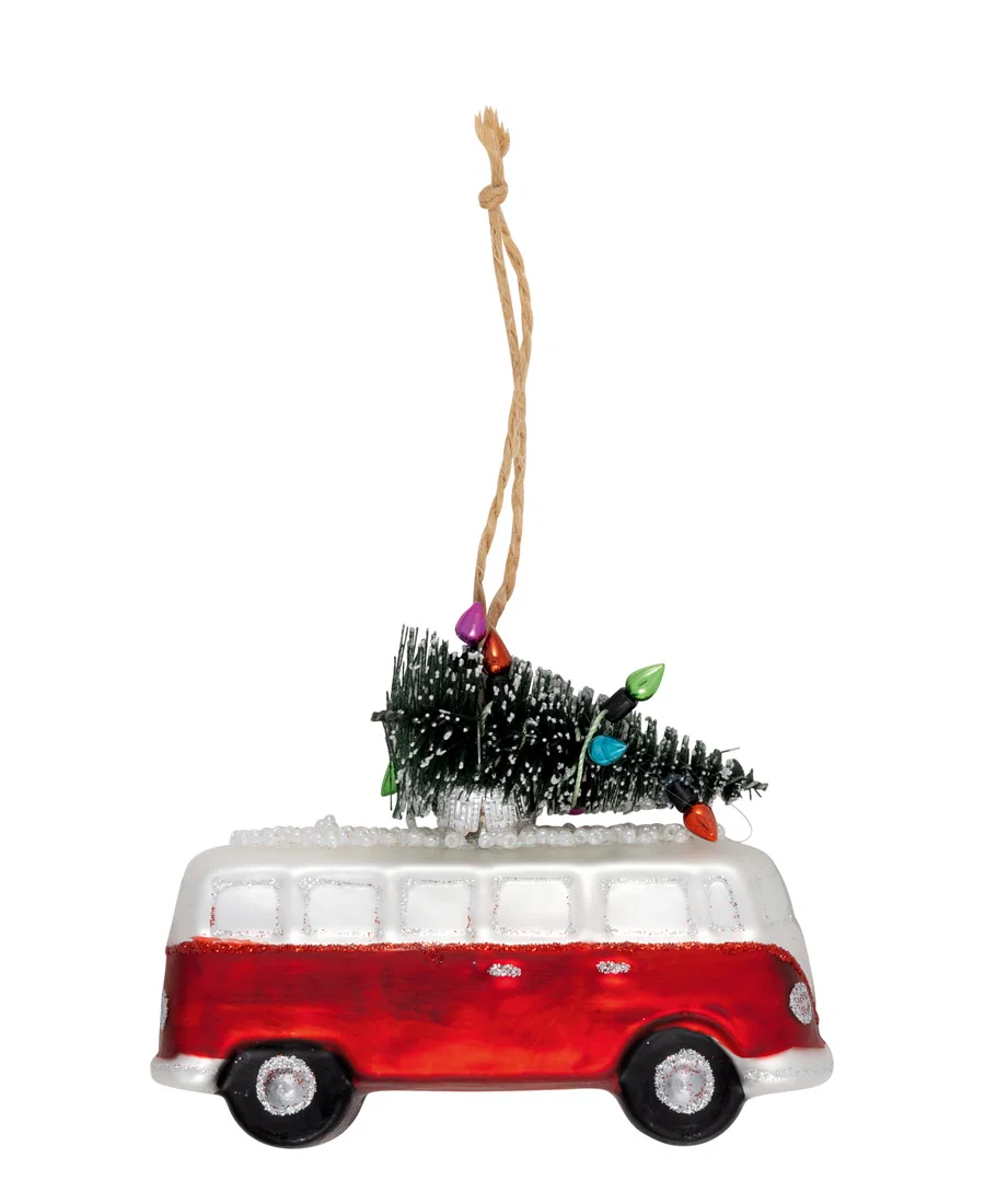 GreenGate Christbaumanhänger „Bulli“ aus Glas (Xmas Van Glass Ornament)