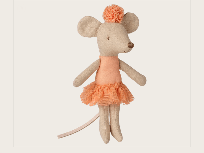 Maileg Maus Kleine Schwester Ballerina in Apricot