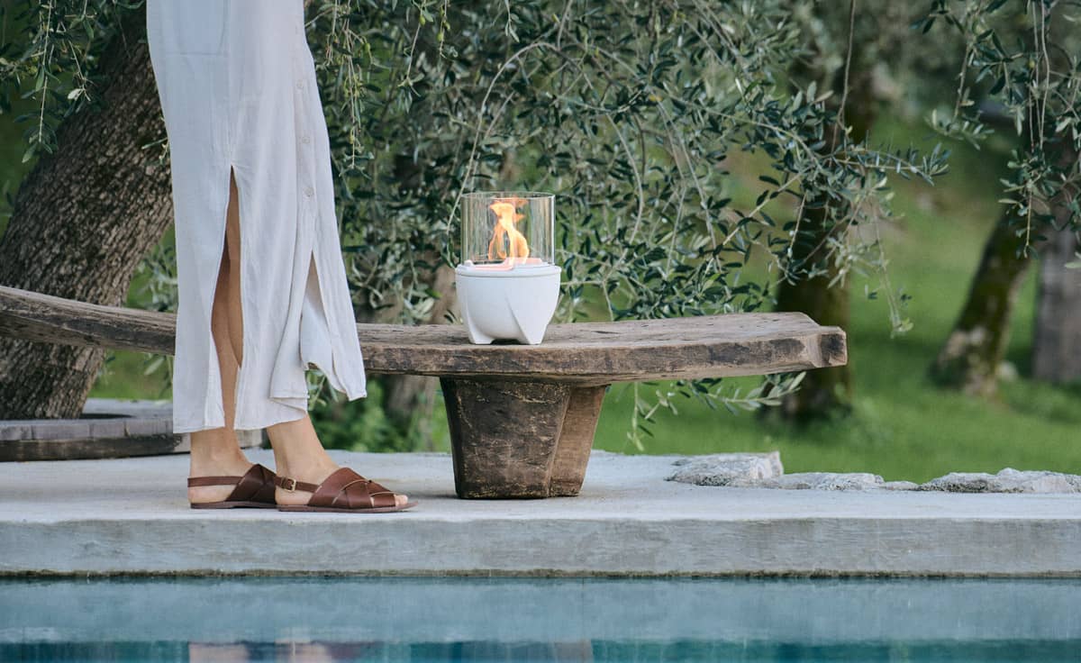 Denk Keramik Schmelzfeuer Outdoor Albicium mit Lichtglas-Aufsatz – Bild 2